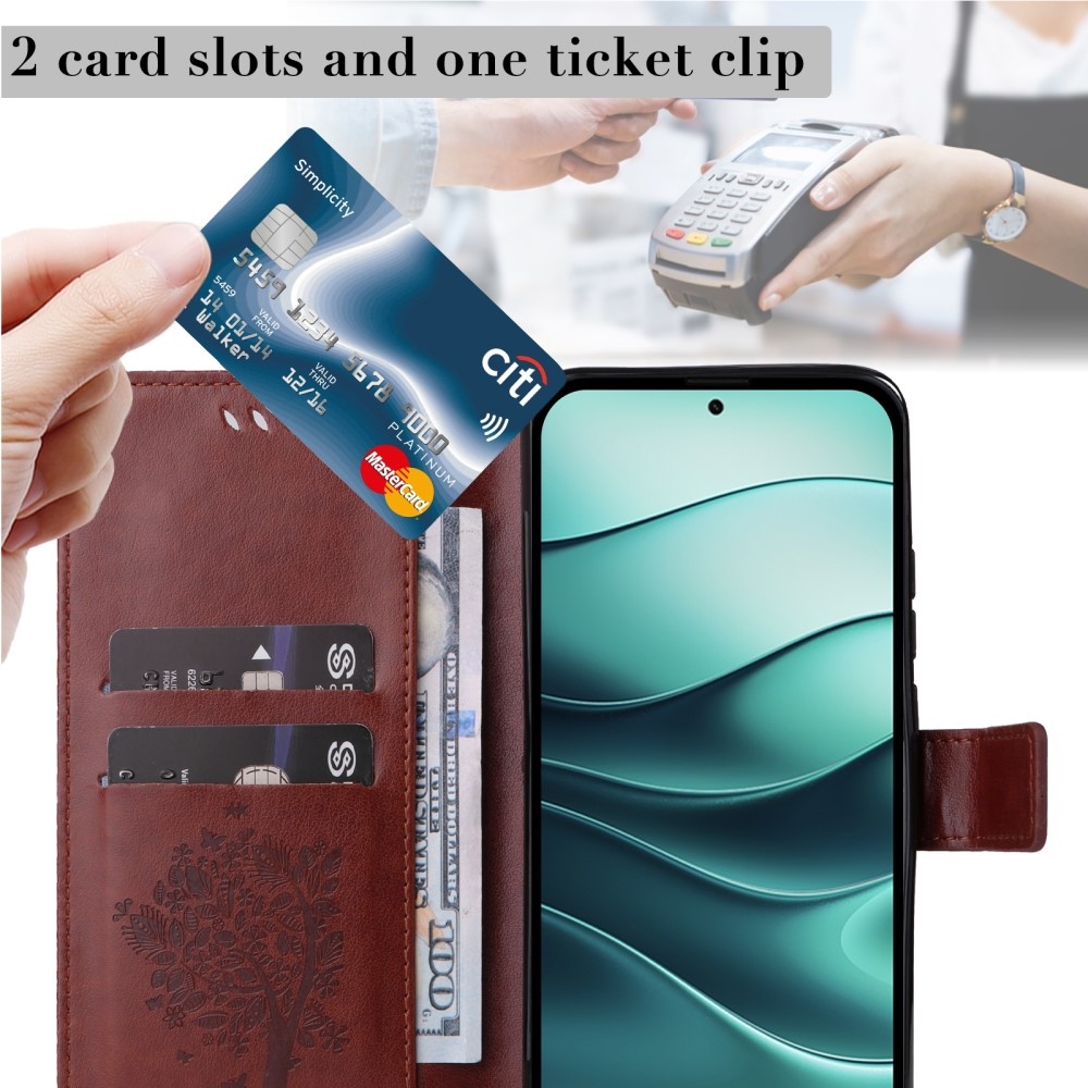 Fák könyve tok Xiaomi Redmi Note 14 5G - barna színben