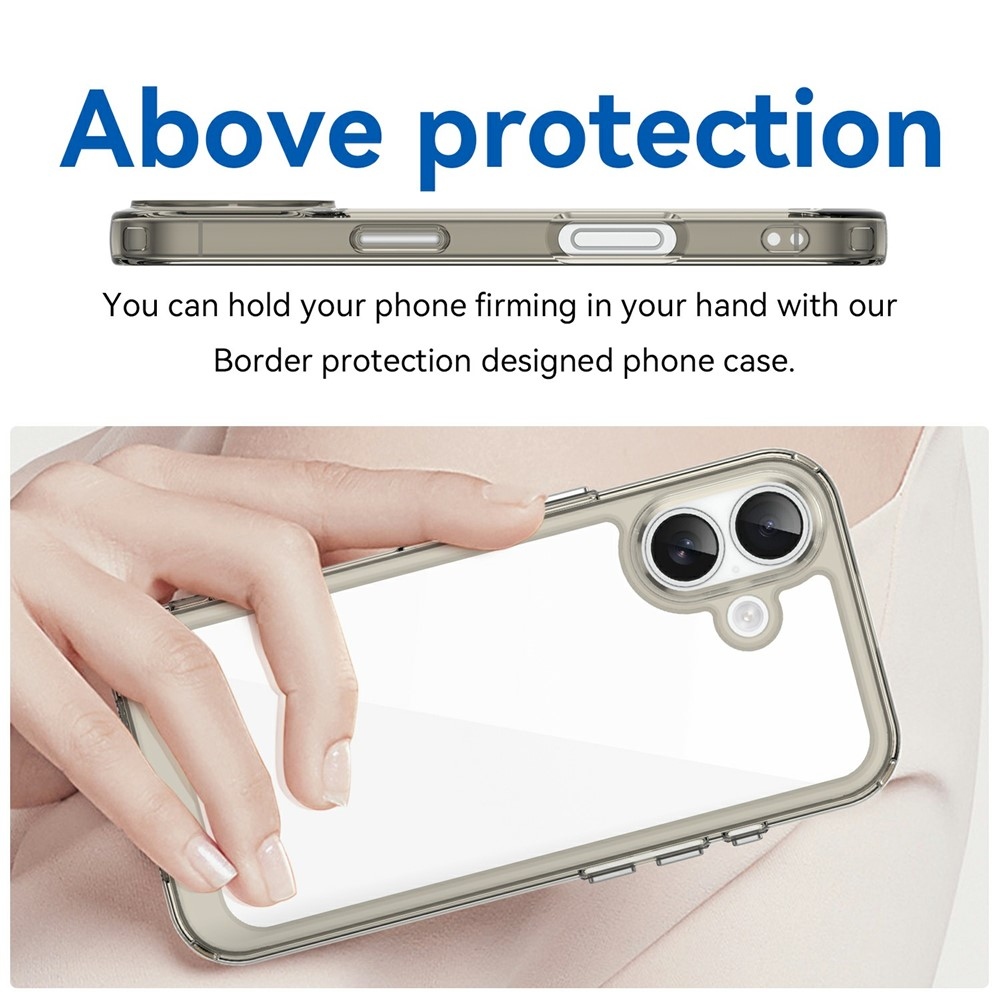 Gél tok fix hátlappal iPhone 17 készülékhez - szürke