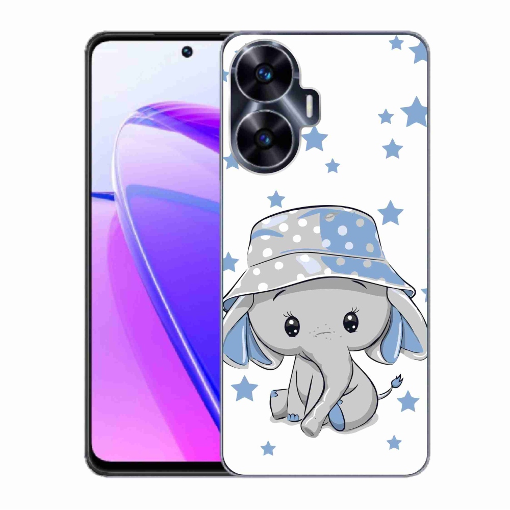 Zselés borítás mmCase a Realme C55 készülékhez - kék elefánt