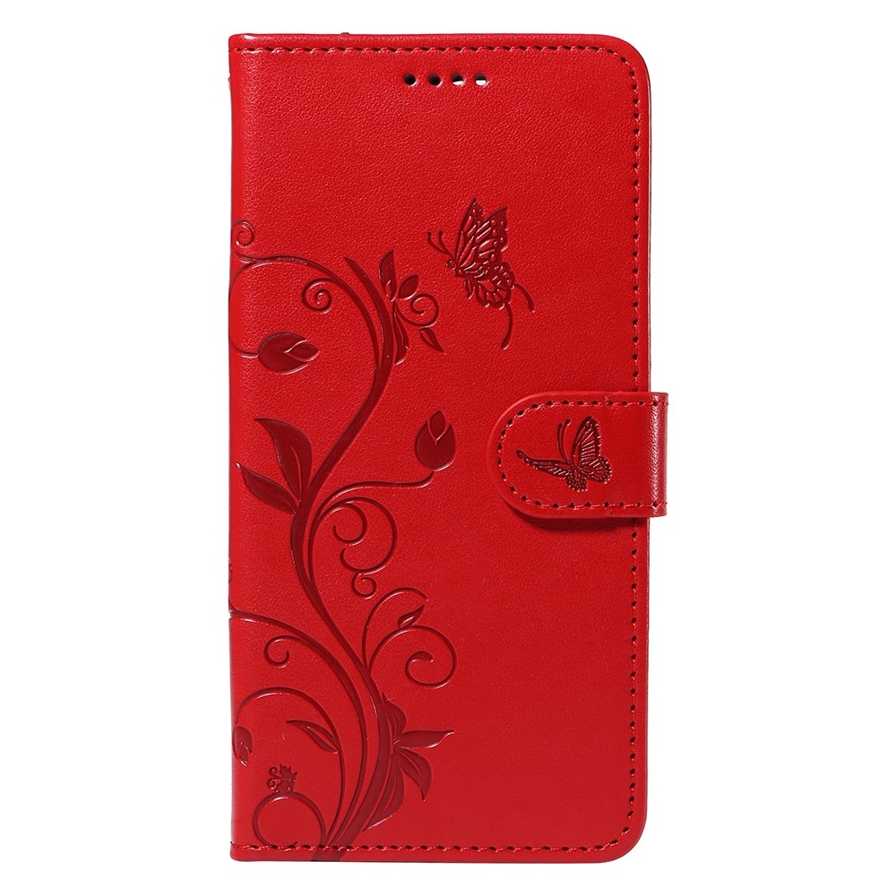 Virágok könyv tok a Honor 200 Lite 5G-hez - piros