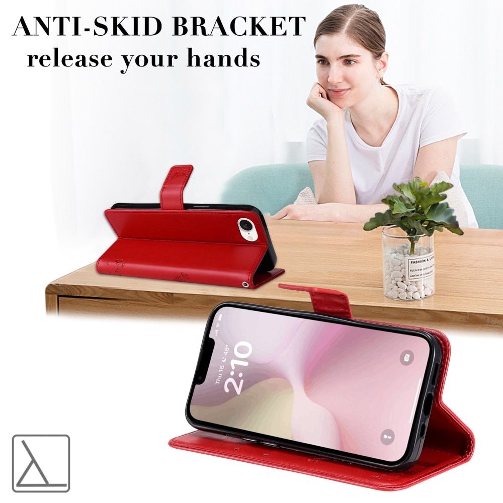 Fák könyvtáska iPhone 16e készülékhez - piros