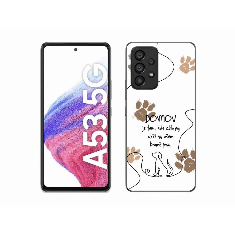 Gél borítás mmCase Samsung Galaxy A53 5G - kutya motívum fehér háttérrel