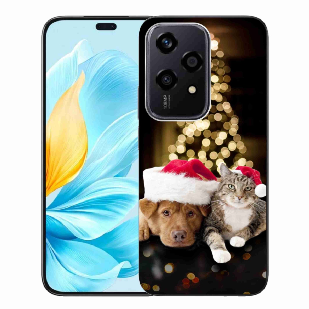 Gél borító mmCase a Honor 200 Lite 5G számára - Karácsonyi kutya és macska