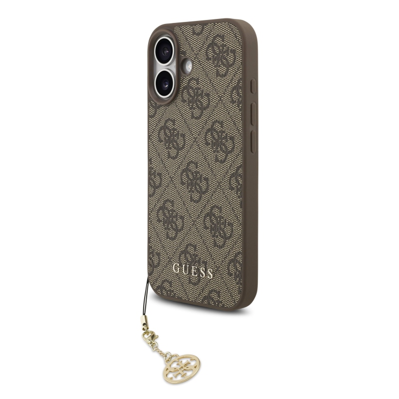 Guess 4G Charm hátlap iPhone 17-hez Tone on Tone barna