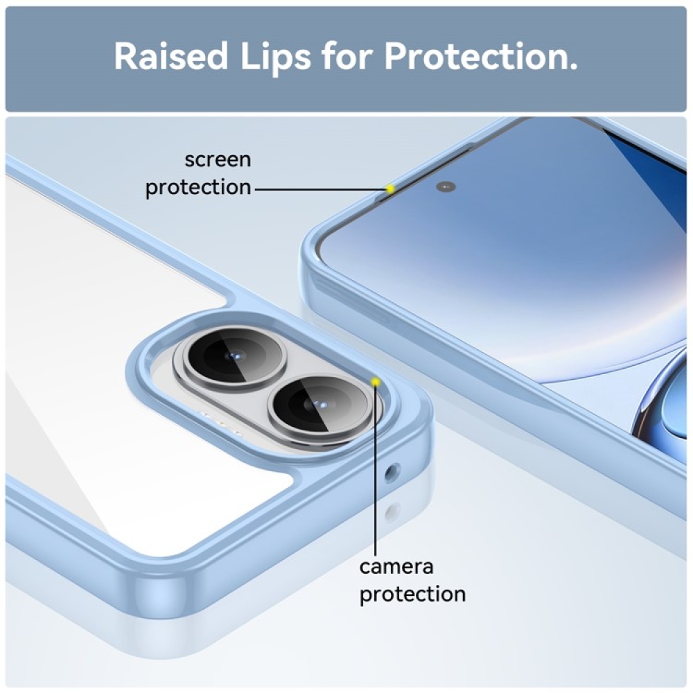 Gél tok fix hátlappal Xiaomi Poco F7 5G-hez - kék