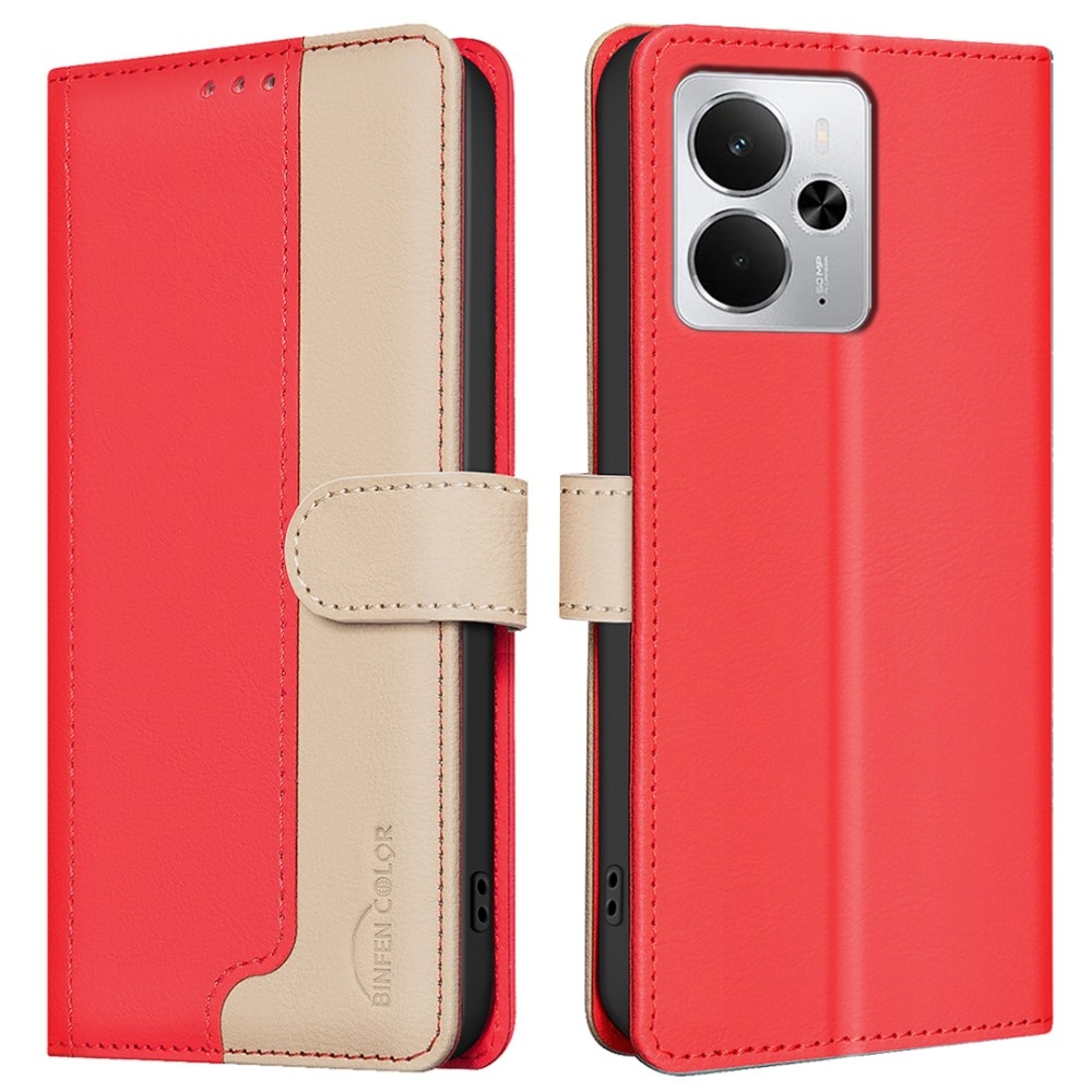 BNF DUO könyvtáska a Realme 14 5G készülékhez - piros színű