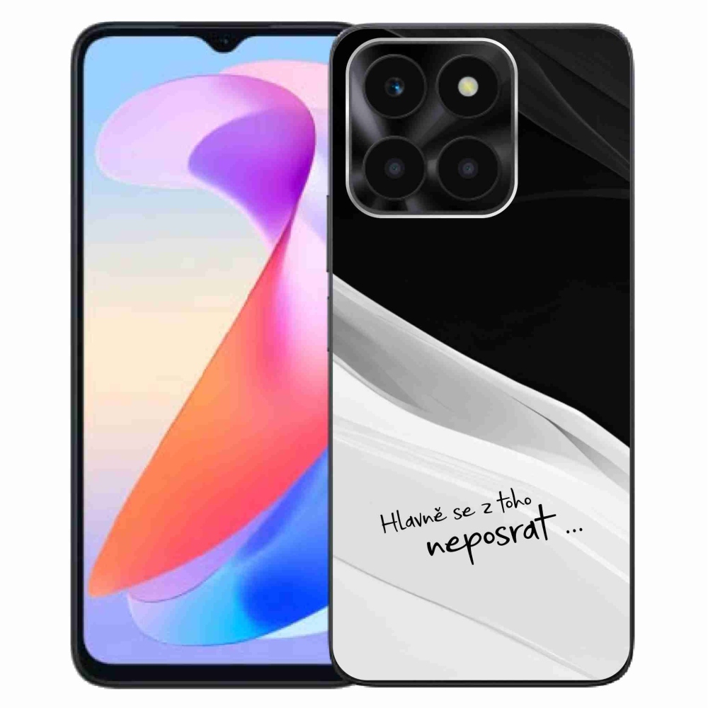 Gél borító mmCase a Honor X6a készülékhez - vicces szöveg 13 fehér és fekete háttérrel
