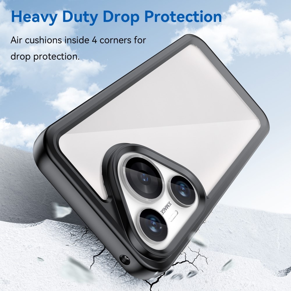 Gél tok fix hátlappal a Huawei Pura 70 készülékhez - fekete