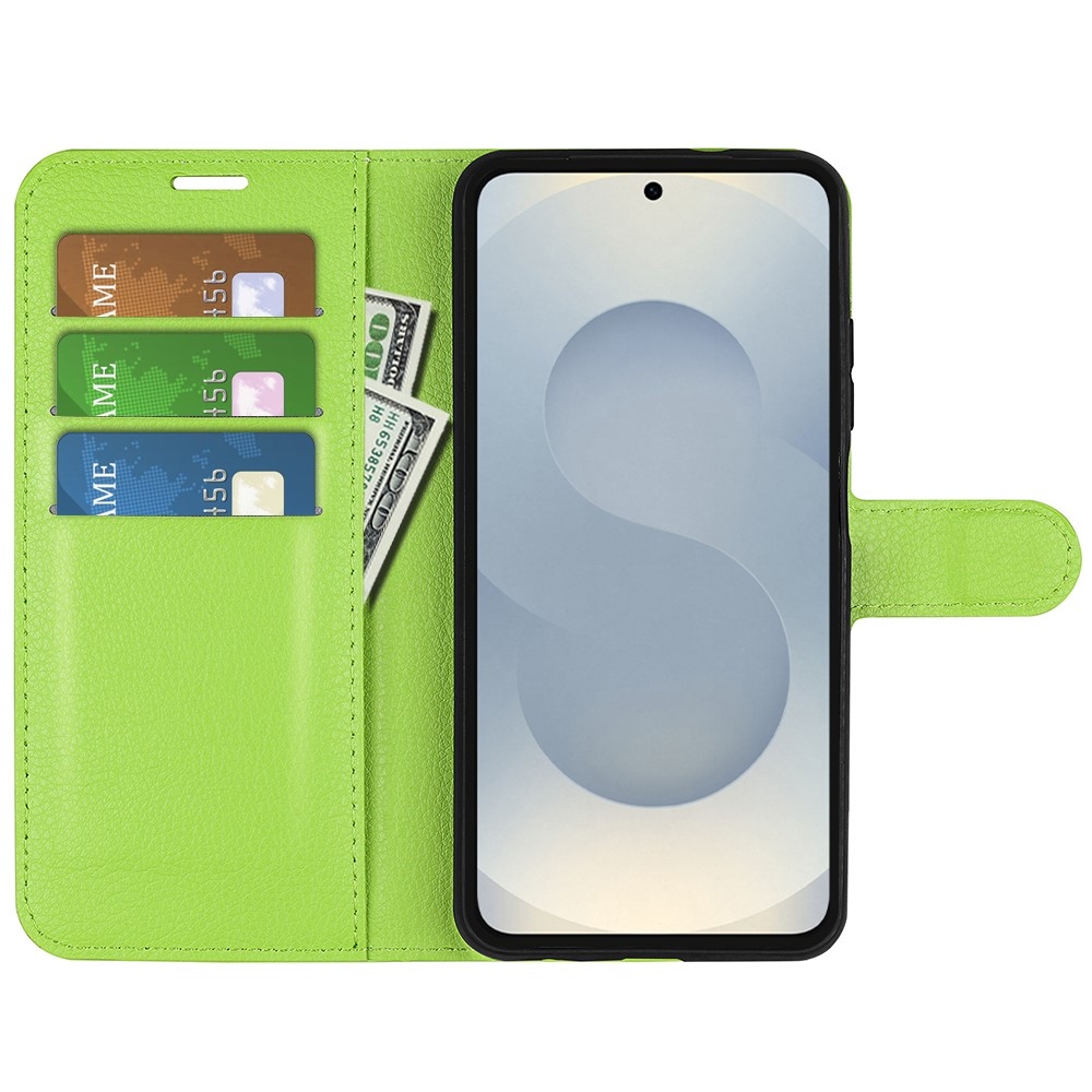 Litchi könyv tok Samsung Galaxy S25 Edge készülékhez - zöld