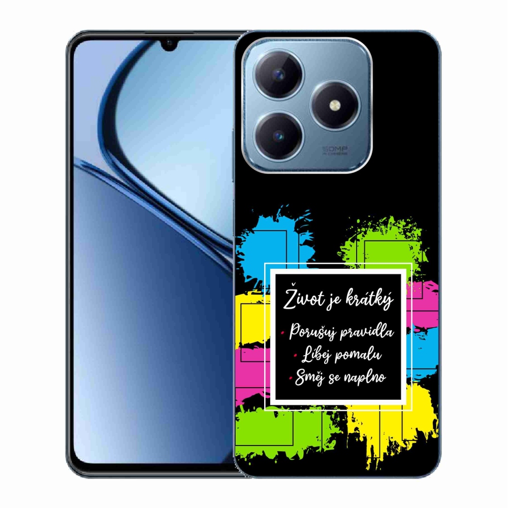 Gél borító mmCase a Realme C63 készülékhez - idézet 5 fekete háttér