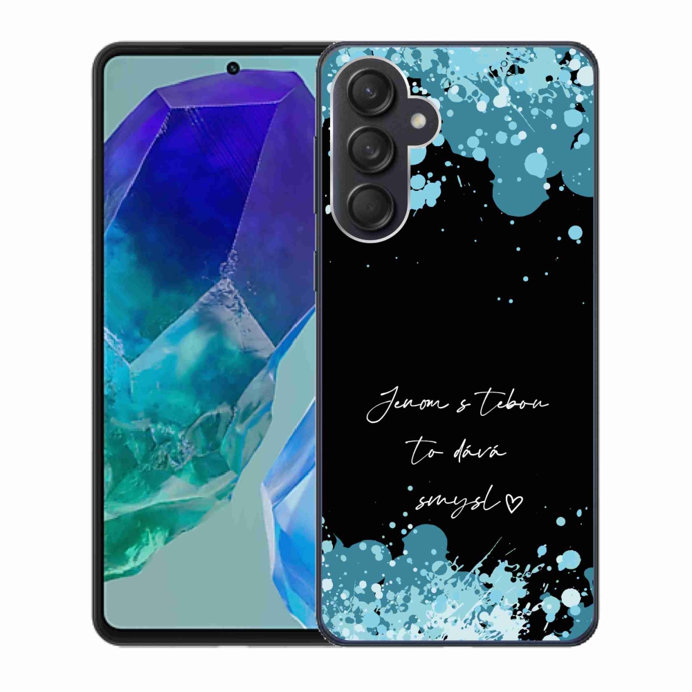 Gél borító mmCase Samsung Galaxy M55 5G - szerelmes szöveg fekete háttérrel