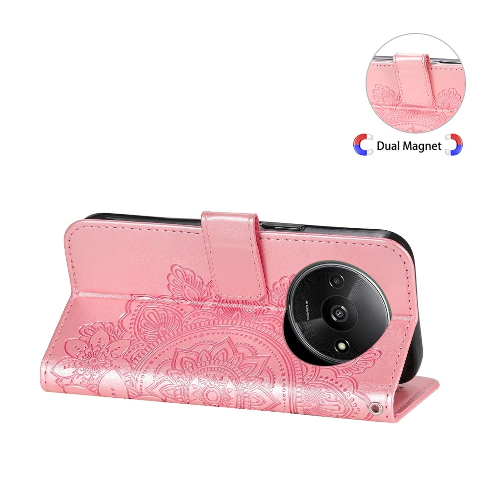 Mandala könyv tok a Xiaomi Redmi A3-hoz - rózsaszínű