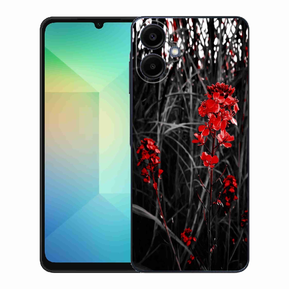 Gél borítás mmCase Samsung Galaxy A06 4G - piros növényre