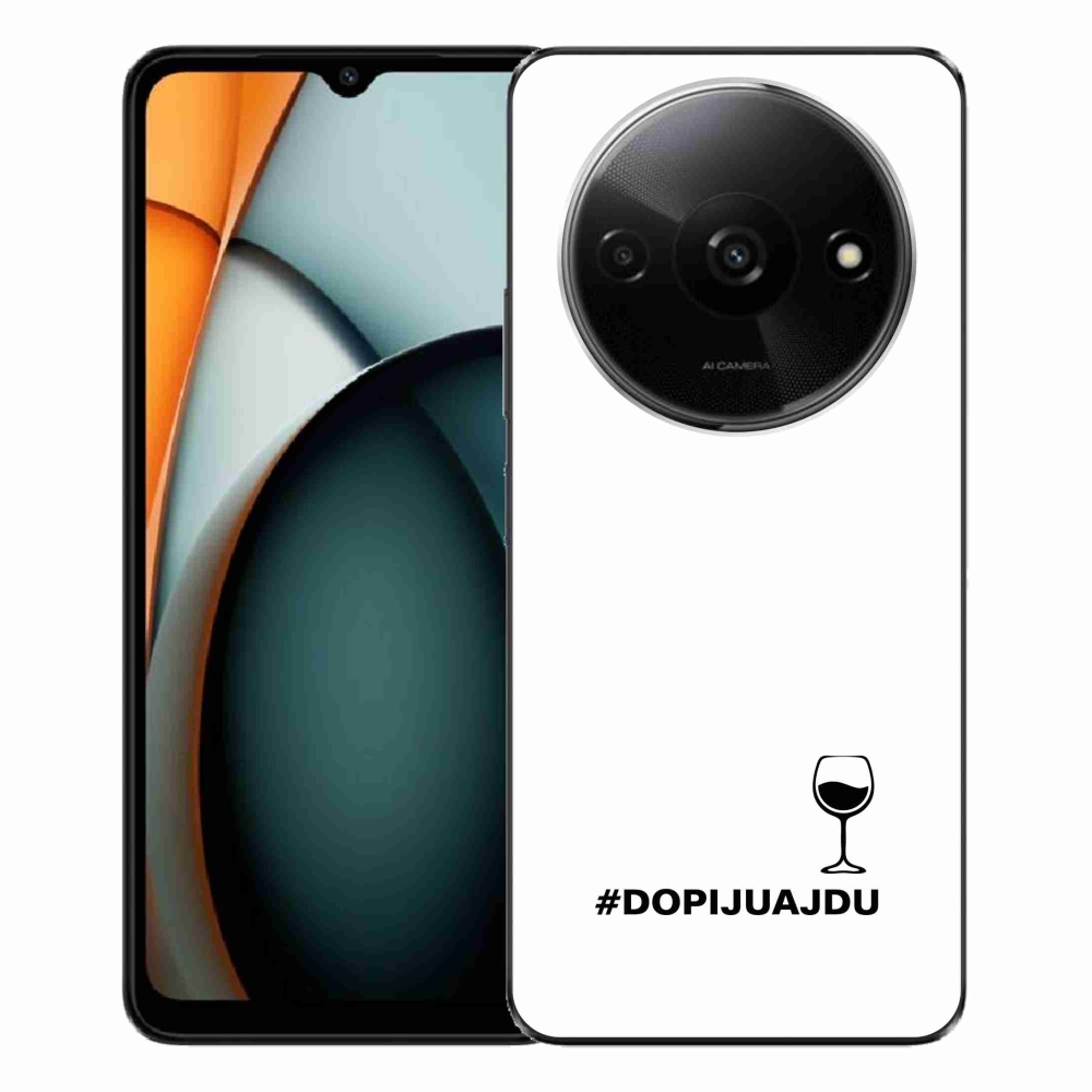 Gél borítás mmCase a Xiaomi Redmi A3-hoz - bor motívum fehér háttérrel