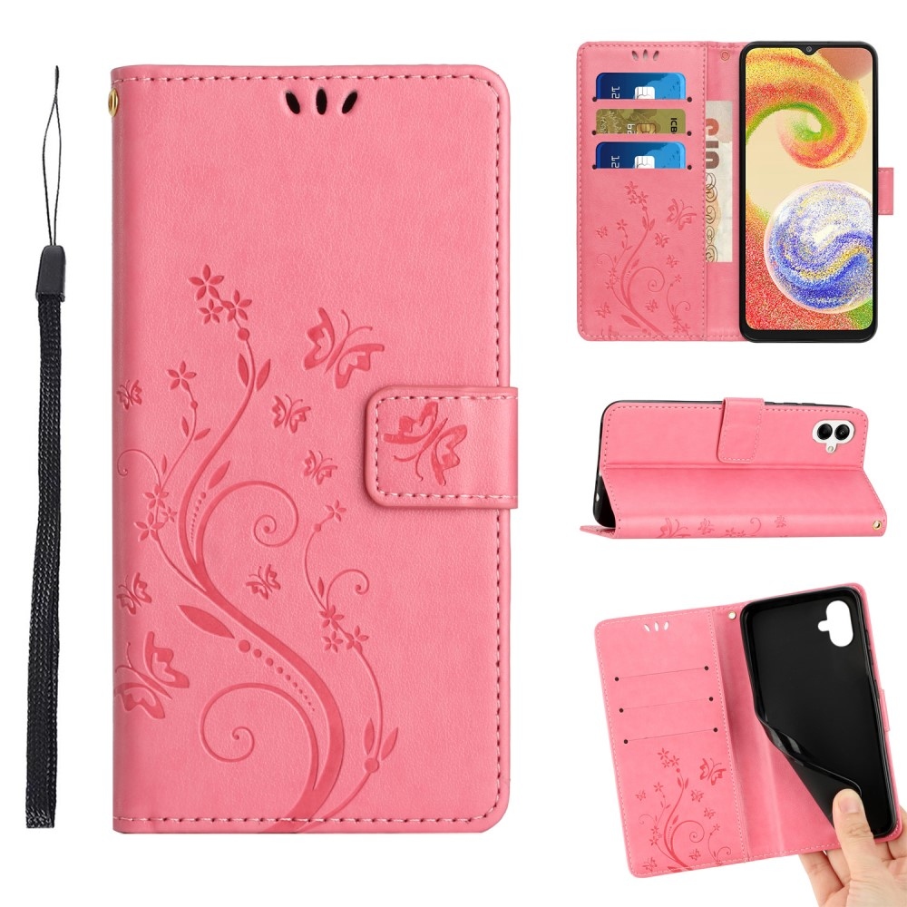 Virágok könyv tok Samsung Galaxy A06 4G - rózsaszínű