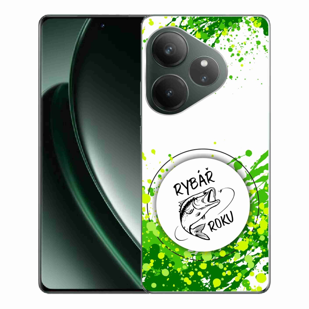 Gél borítás mmCase a Realme GT 6 5G/GT 6T 5G-n - az év horgásza fehér háttérrel