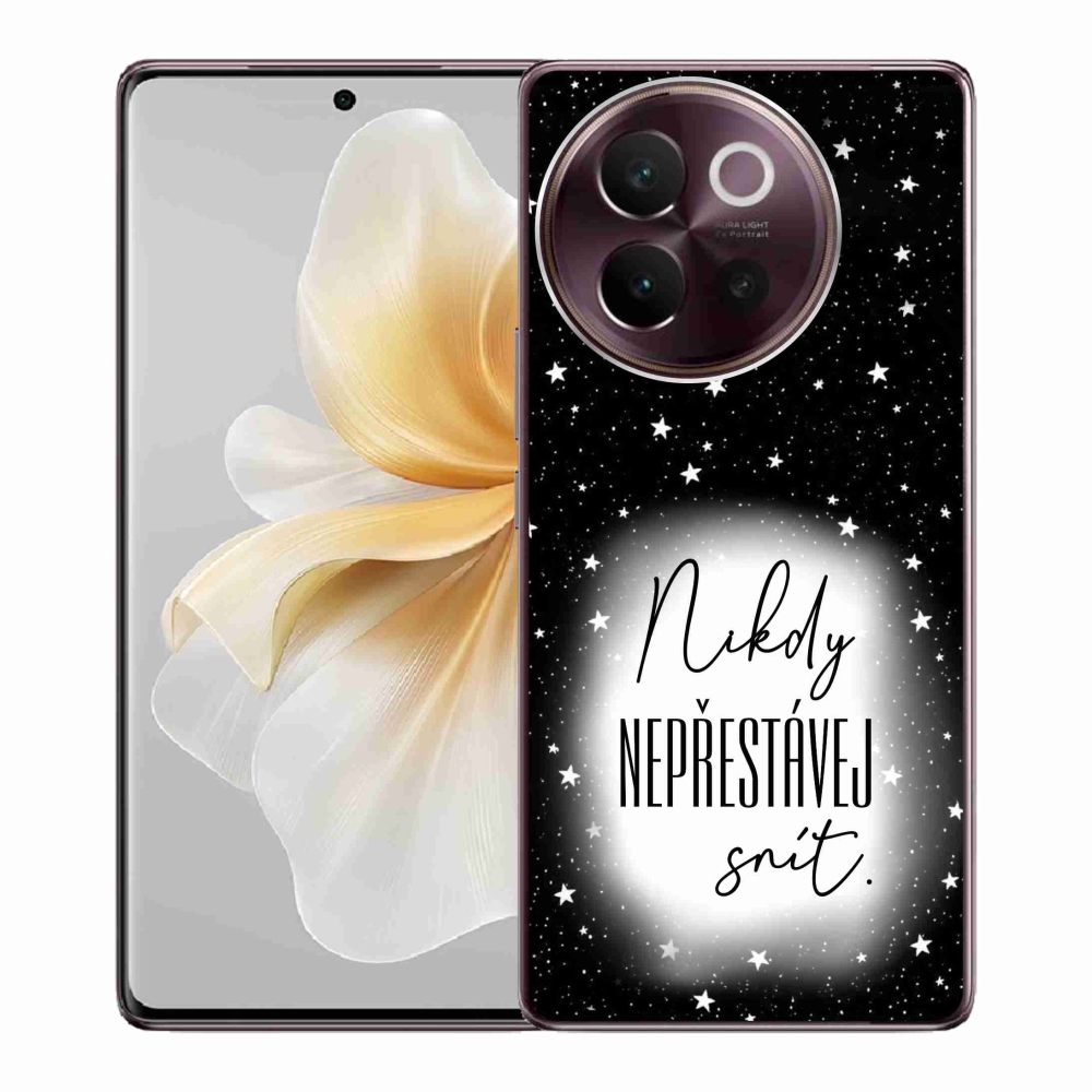 Gél borítás mmCase a Vivo V40 Lite 5G készülékhez - Idézet 1 fehér és fekete háttérrel