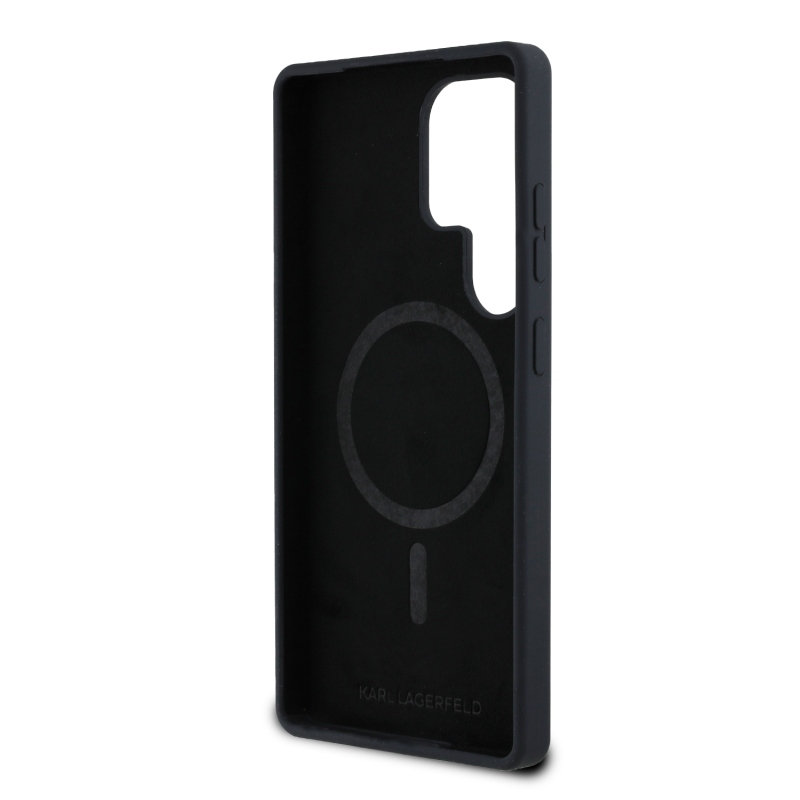 Karl Lagerfeld Liquid Silicone K&CH Heads MagSafe hátlap Samsung Galaxy S25 Ultra fekete