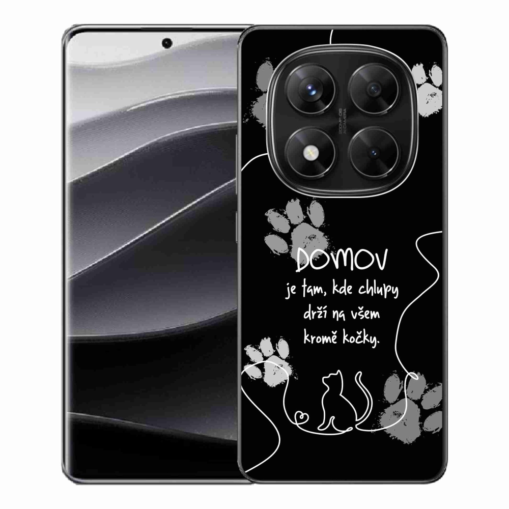 Gél borítás mmCase a Xiaomi Redmi Note 14 Pro 5G/Poco X7 5G számára - macska motívum fekete háttérrel