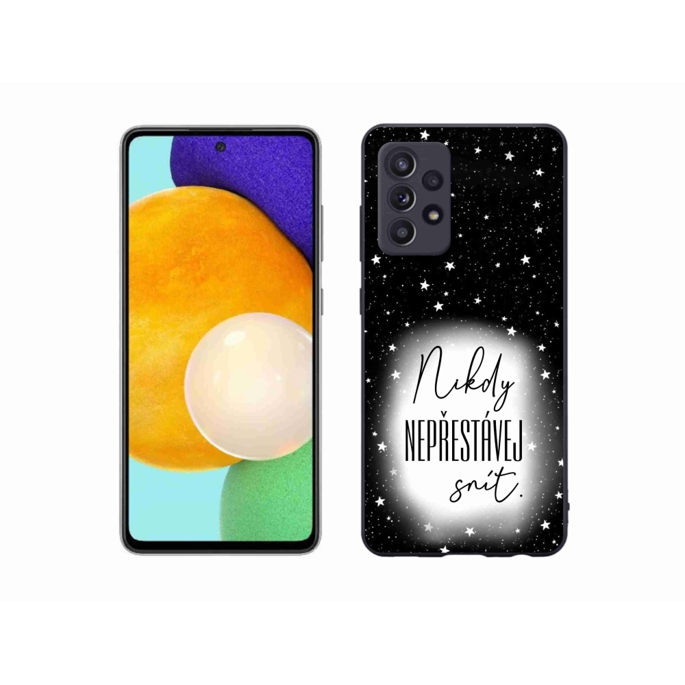 Gél borítás mmCase Samsung Galaxy A52/A52 5G - idézet 1 fehér és fekete háttérrel