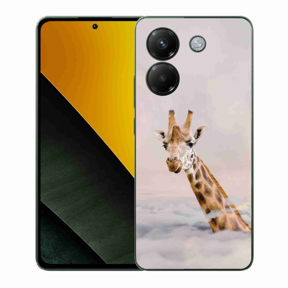 Gél borítás mmCase a Xiaomi Poco M7 Pro 5G számára - zsiráf a felhőkben