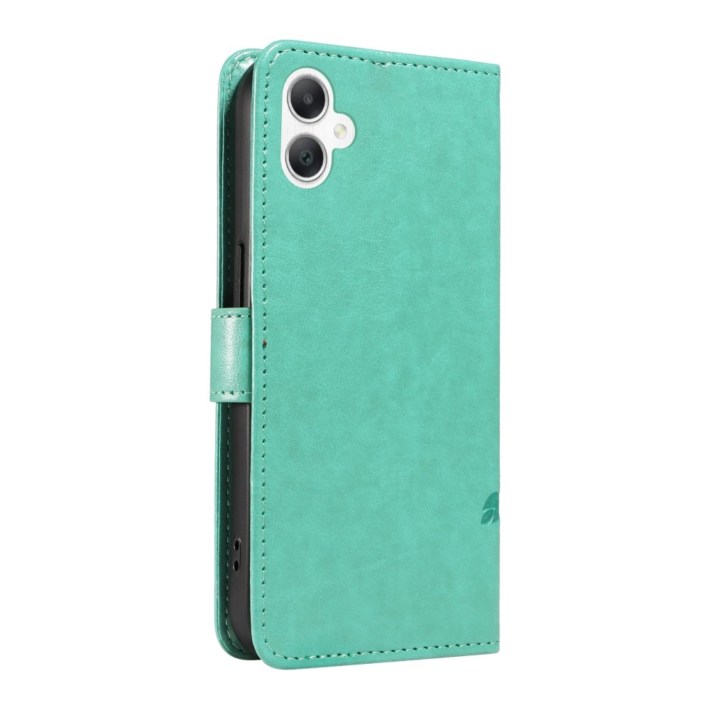 Virágos könyves tok Samsung Galaxy A06 4G készülékhez - teal színű