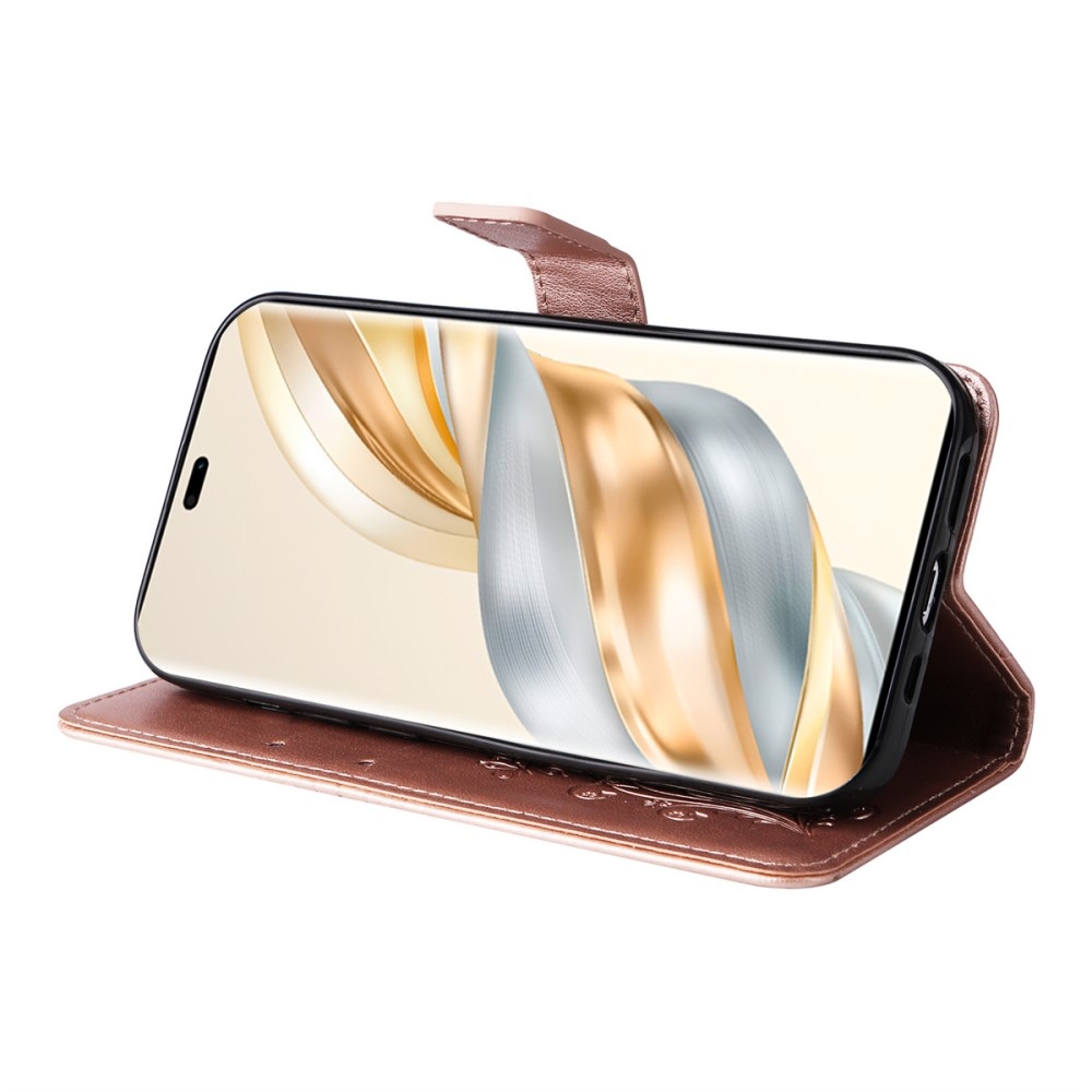 Nagy pillangó könyv tok a Honor Magic 7 Lite 5G számára - rózsa arany