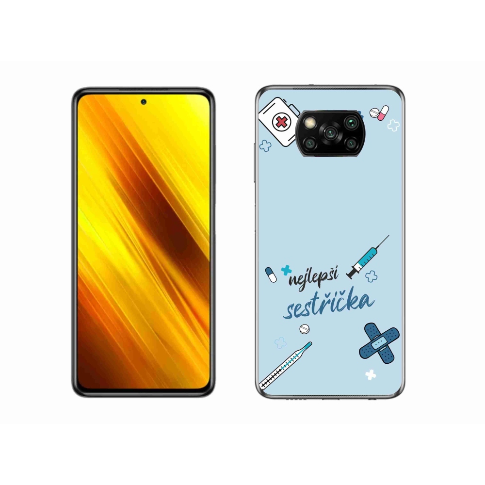 Gél borító mmCase a Xiaomi Poco X3-on - a legjobb kishúg kék háttérrel