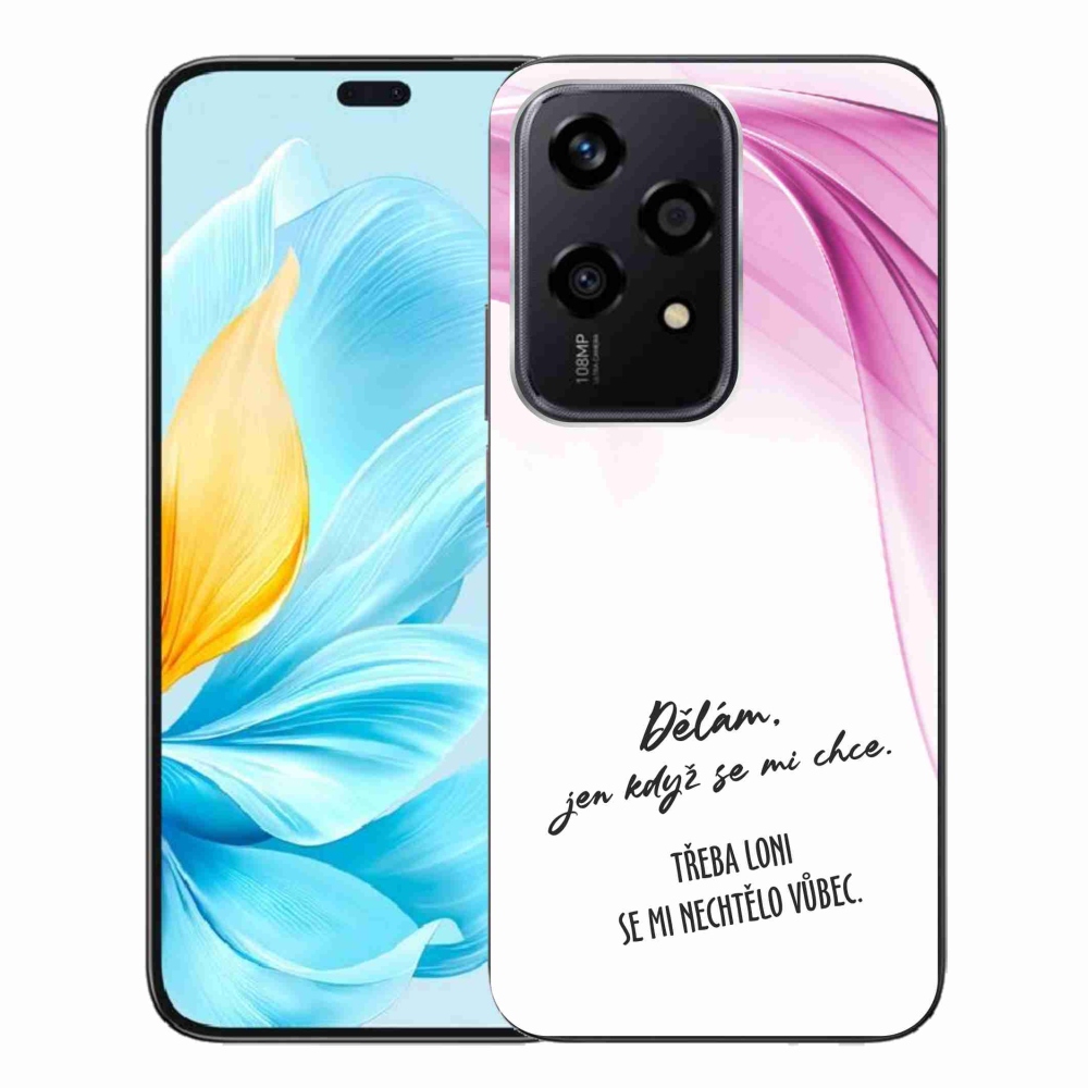 Zselés borító mmCase a Honor 200 Lite 5G számára - vicces szöveg 12 fehér háttér