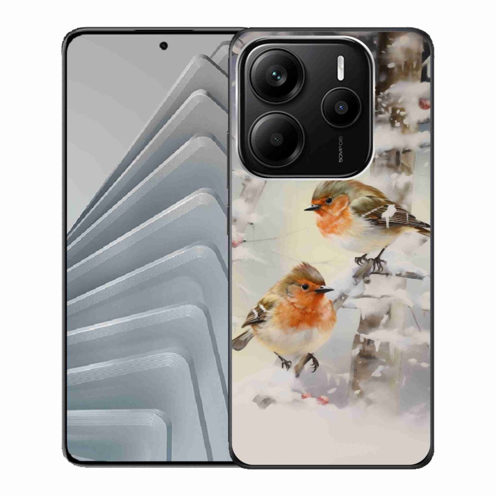 Gél borítás mmCase a Xiaomi Redmi Note 14 5G számára - madarak télen