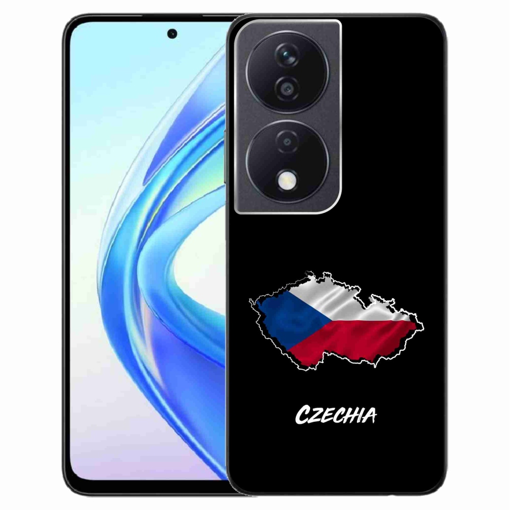 Gél védőhuzat mmCase a Honor X7b/Honor 90 Smart - Csehország fekete háttérrel