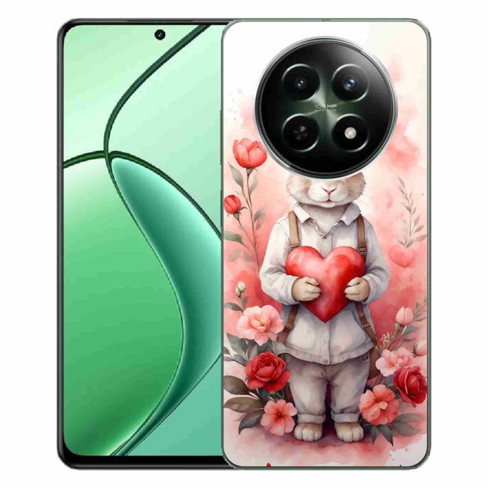 Zselés borítás mmCase a Realme 12 5G/12x 5G számára - nyúl szívvel