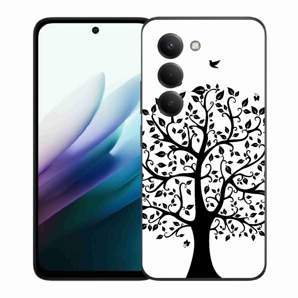 Gél borítás mmCase a Xiaomi Redmi 15 4G/5G (171mm) - fekete és fehér fa