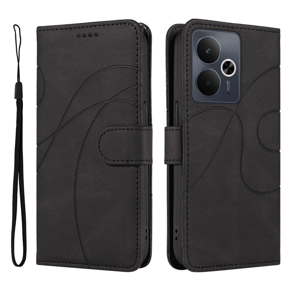 Ívelt könyvtáska a Realme 14 5G/14T 5G készülékhez - fekete