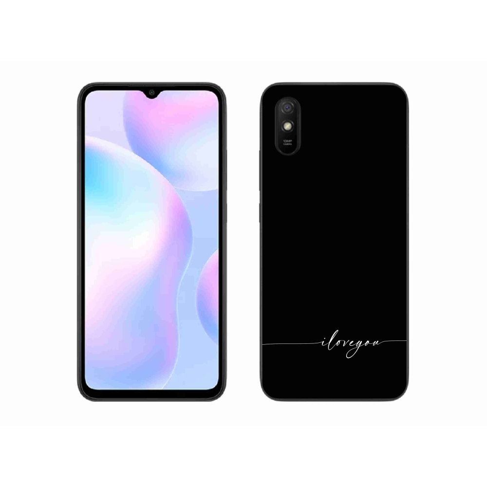 Gél borító mmCase a Xiaomi Redmi 9AT-hoz - Szeretlek fekete háttérrel