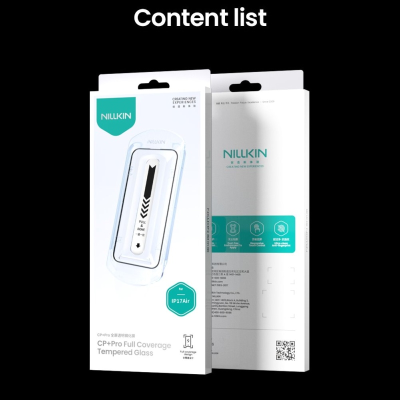 Nillkin edzett üveg 2.5D CP+ PRO fekete Apple iPhone Air készülékhez (applikátorral)