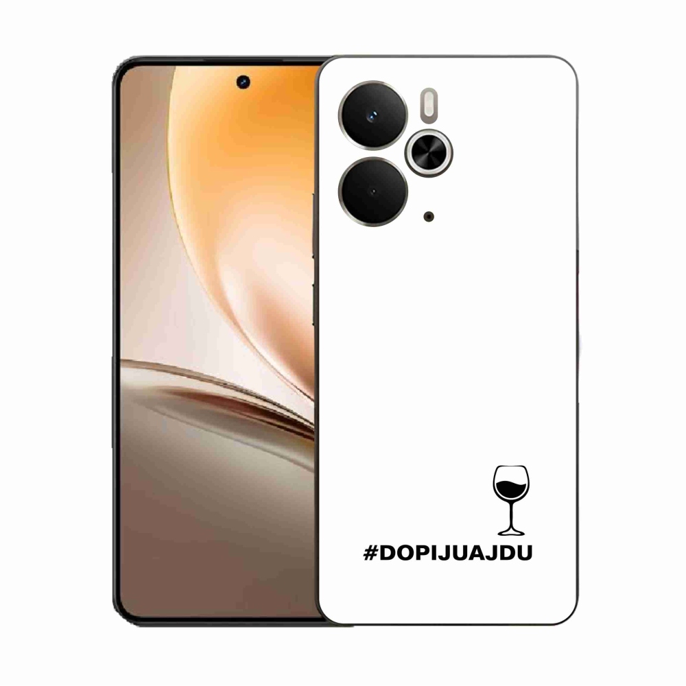 Gél borító mmCase a Realme 14 5G/14T 5G készülékhez - bor motívum fehér háttérrel