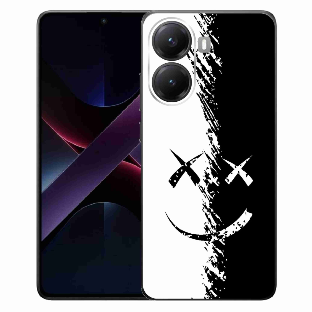 Gél borítás mmCase a Xiaomi Poco X7 Pro 5G számára - fekete-fehér mosolygó