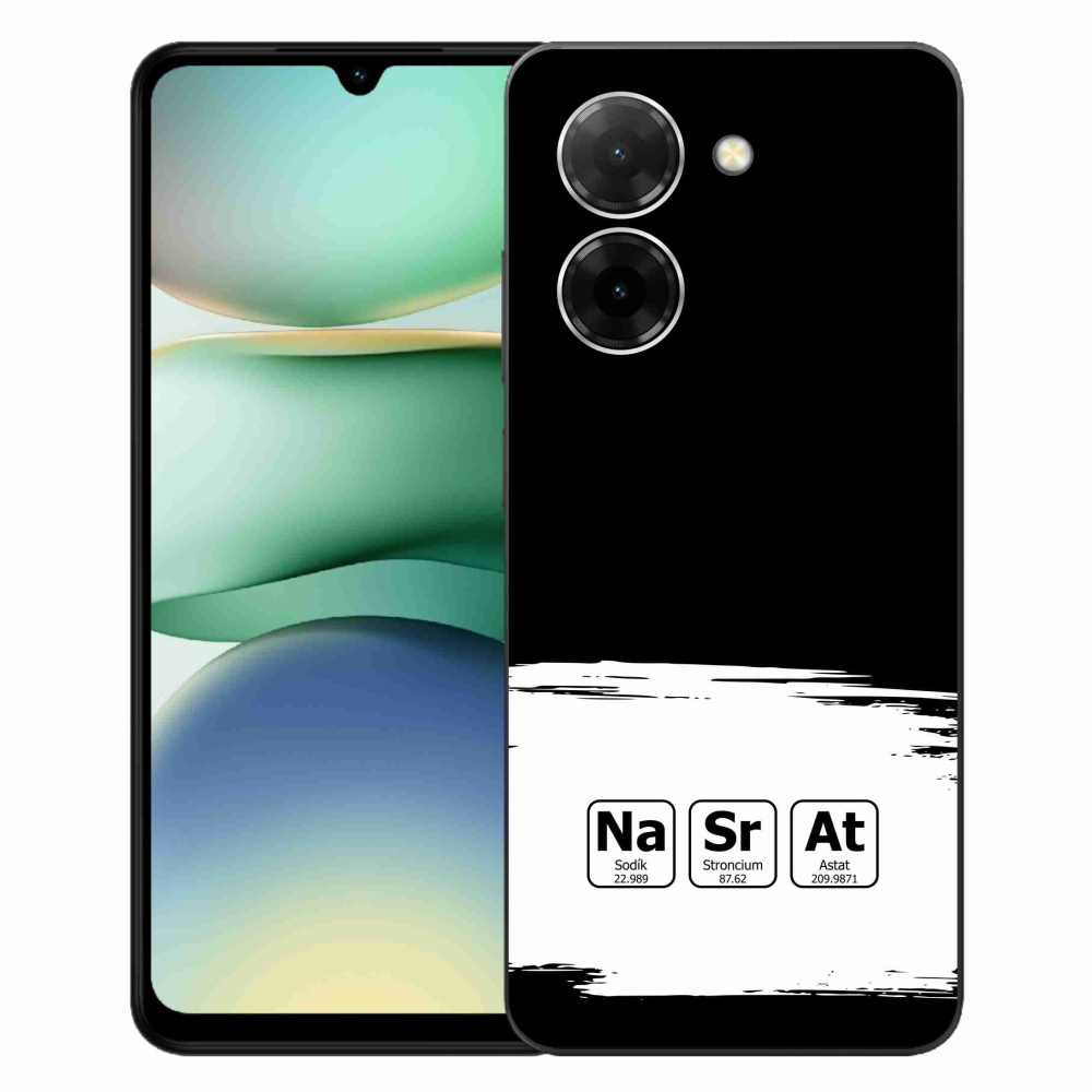 Gél borító mmCase for Xiaomi Redmi A5 (173.45x79.35x8.45mm) - kémiai elemek fehér és fekete háttérrel