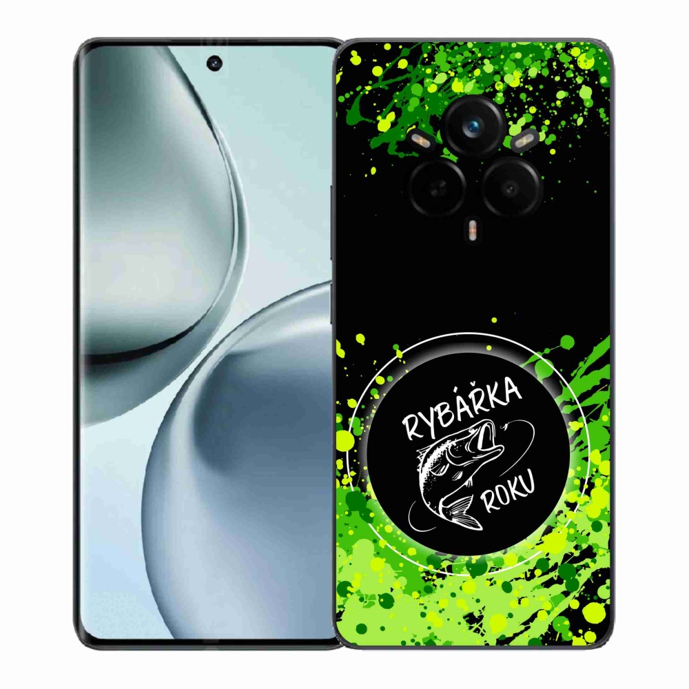 Gél borító mmCase a Realme 14 Pro+ 5G számára - az év halászának fekete háttere