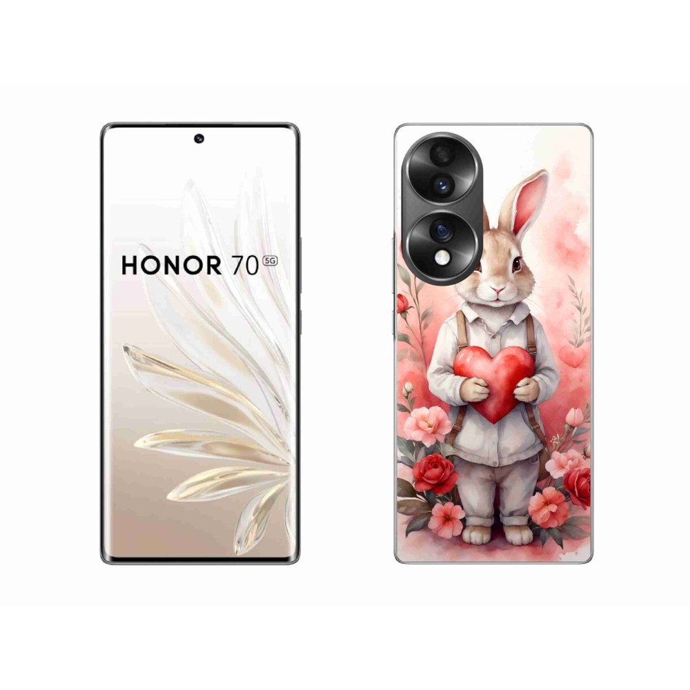 Zselés borítás mmCase a Honor 70-hez - nyúl szívvel