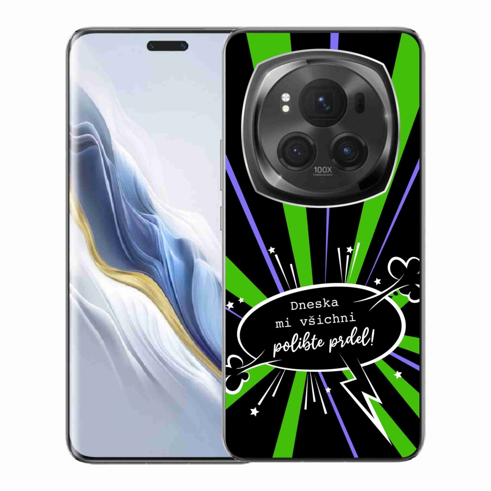 Gél borító mmCase a Honor Magic 6 Pro 5G készülékhez - vicces szöveg 15 fekete háttérrel