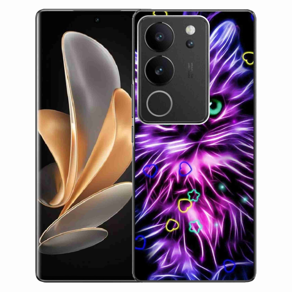 Zselés borítás mmCase a Vivo V29 5G-n - absztrakt macska