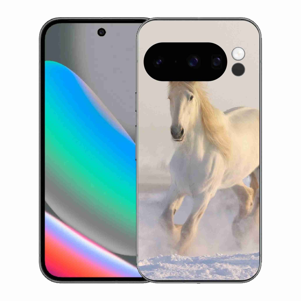 Gél borítás mmCase a Google Pixel 10 Pro számára - ló a hóban
