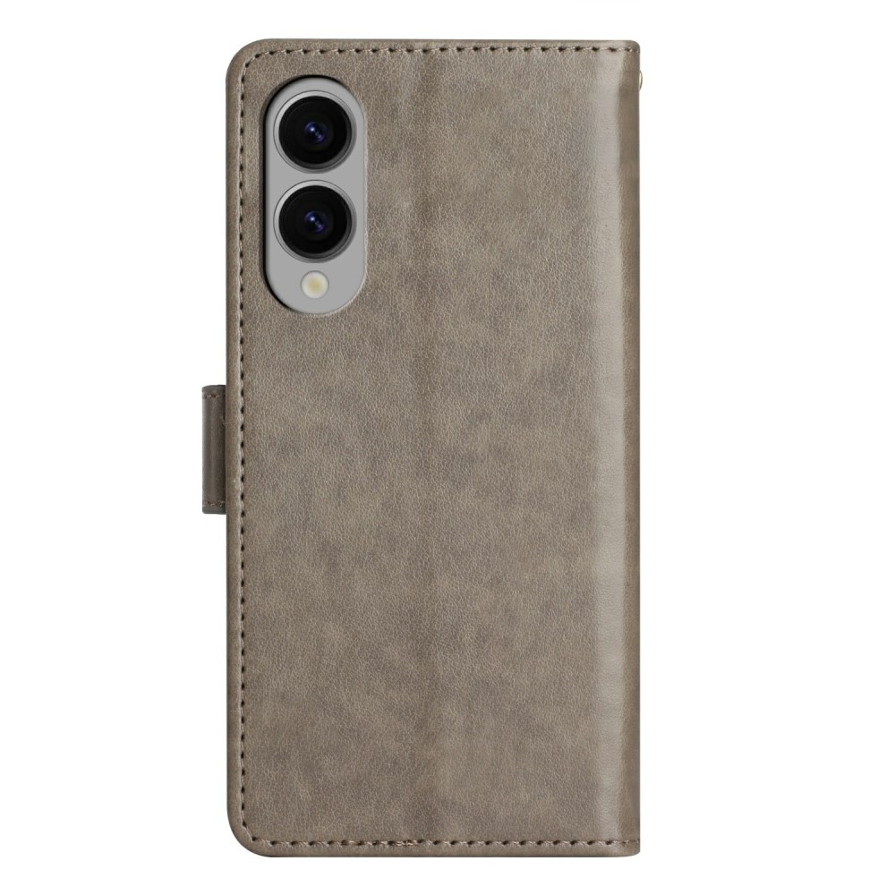 Virágok könyv tok Samsung Galaxy S25 Edge készülékhez - szürke