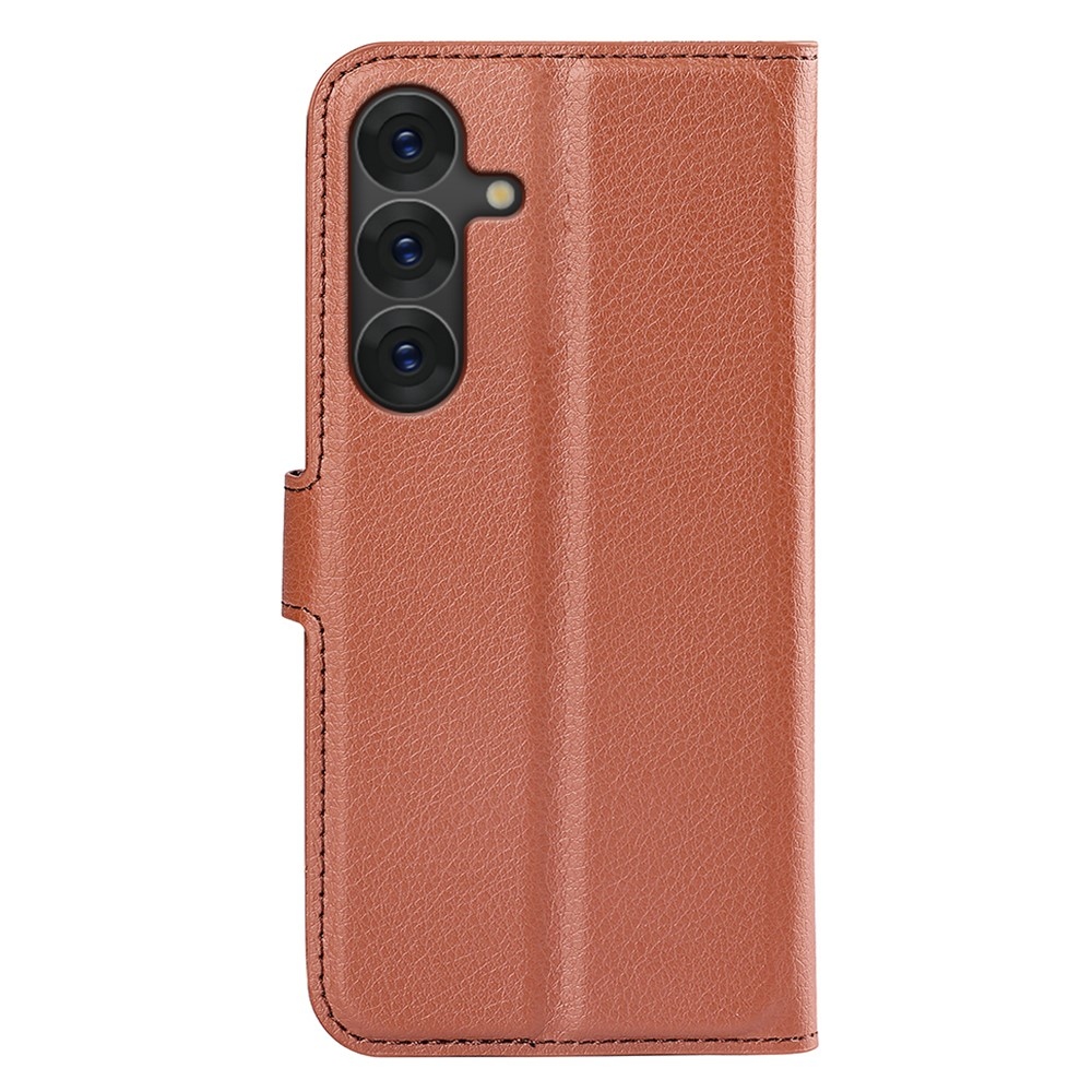 Litchi könyv tok Samsung Galaxy S25+ készülékhez - barna