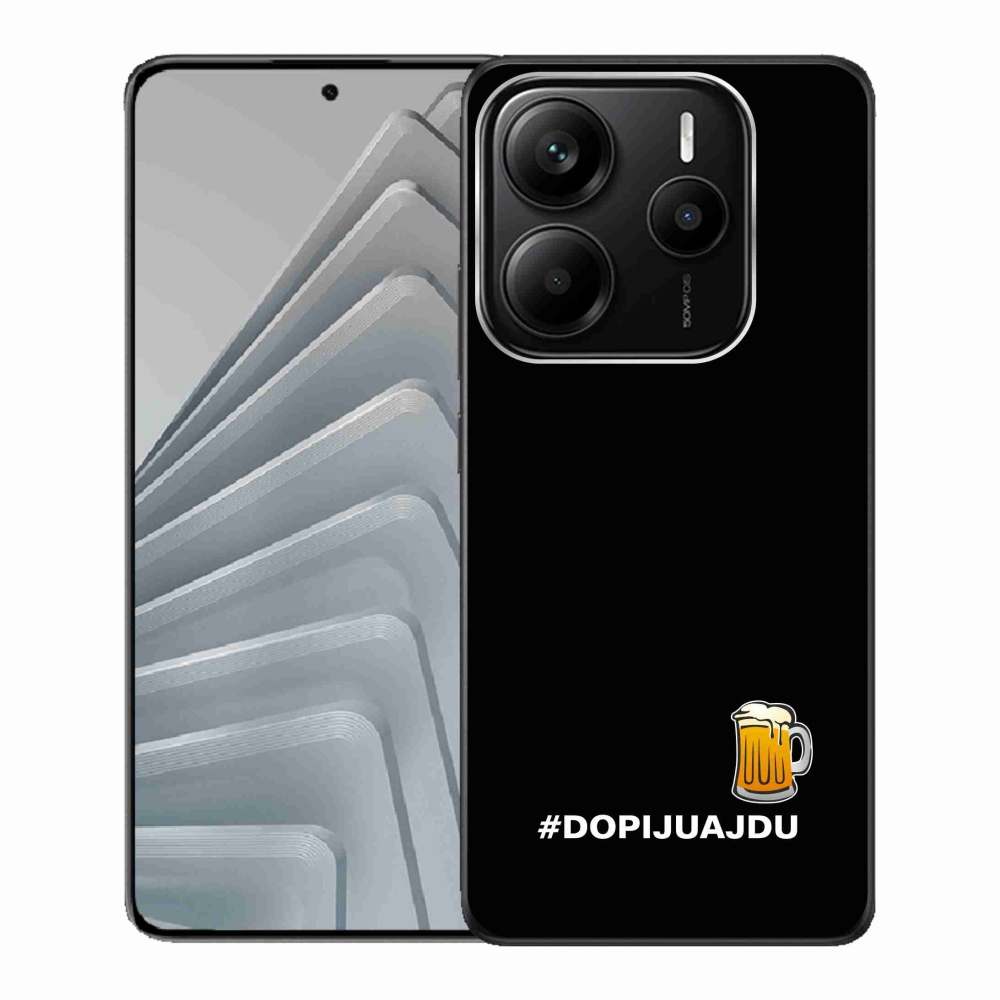 Gél borító mmCase a Xiaomi Redmi Note 14 5G - sör motívum 1 fekete háttérrel