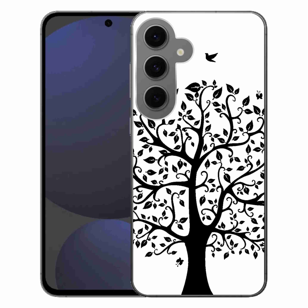 Zselés borítás mmCase Samsung Galaxy S24 FE készülékhez - fekete-fehér fa