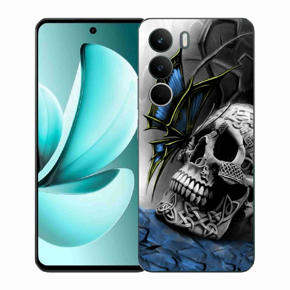 Zselés borítás mmCase a Realme C71 készülékhez - pillangó és koponya