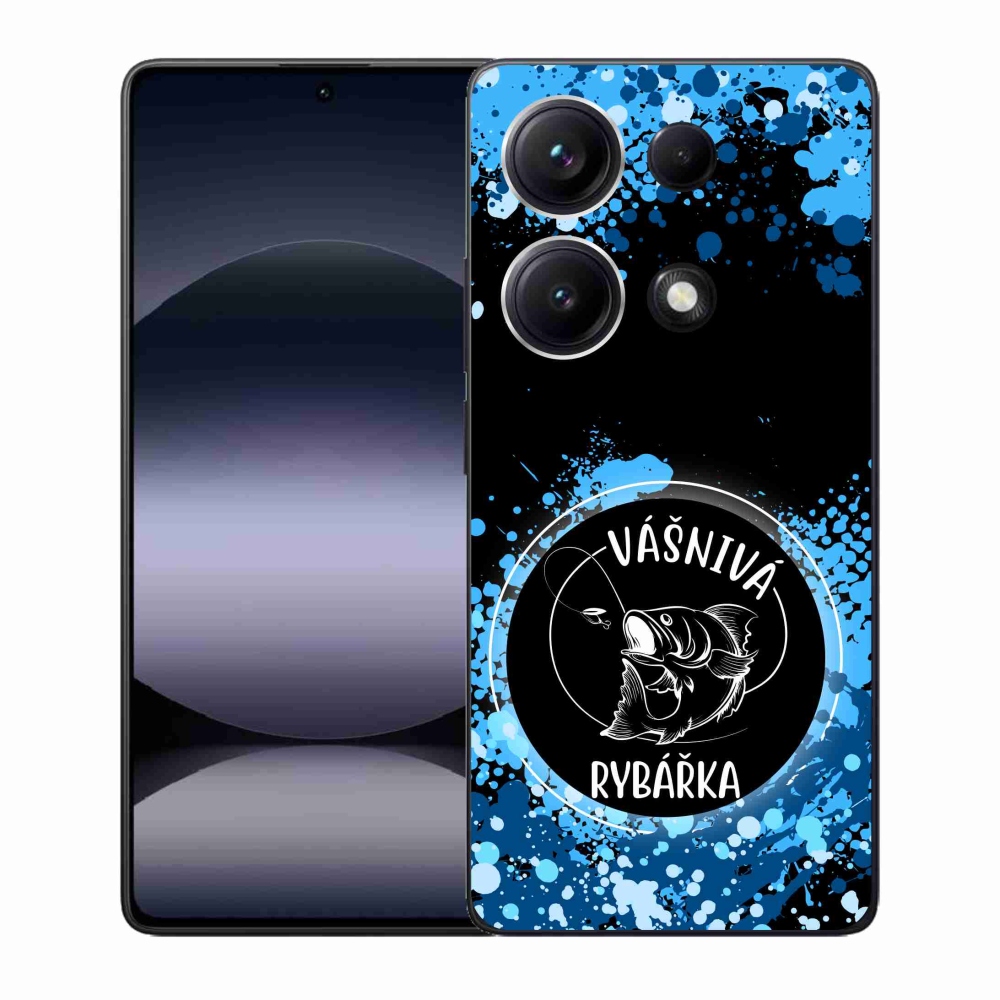 Gél borító mmCase a Xiaomi Redmi Note 14S-hez - szenvedélyes halász fekete háttérrel